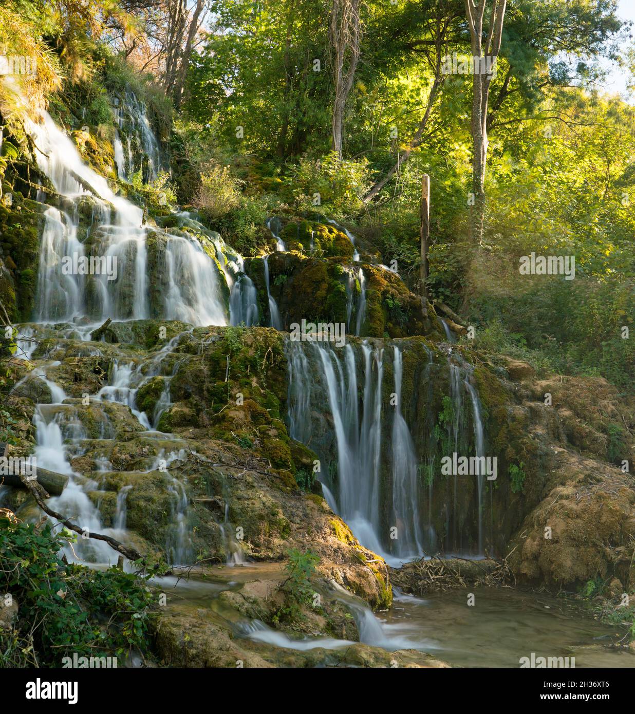 Long Exposure View of waterfall in Krka National Park Stock Photo