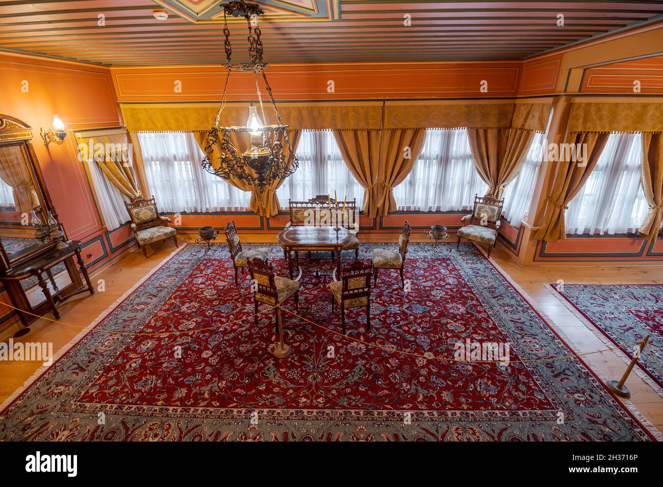 Plovdiv, Bulgaria. Interior of the old Klianti house. Traditional home of Bulgarian merchant Stock Photo