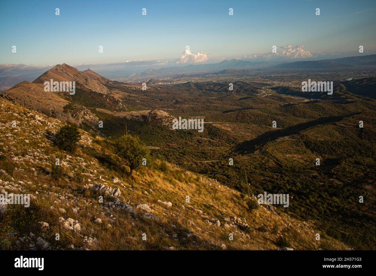 Aerial view of hills under the blue sky Stock Photo - Alamy