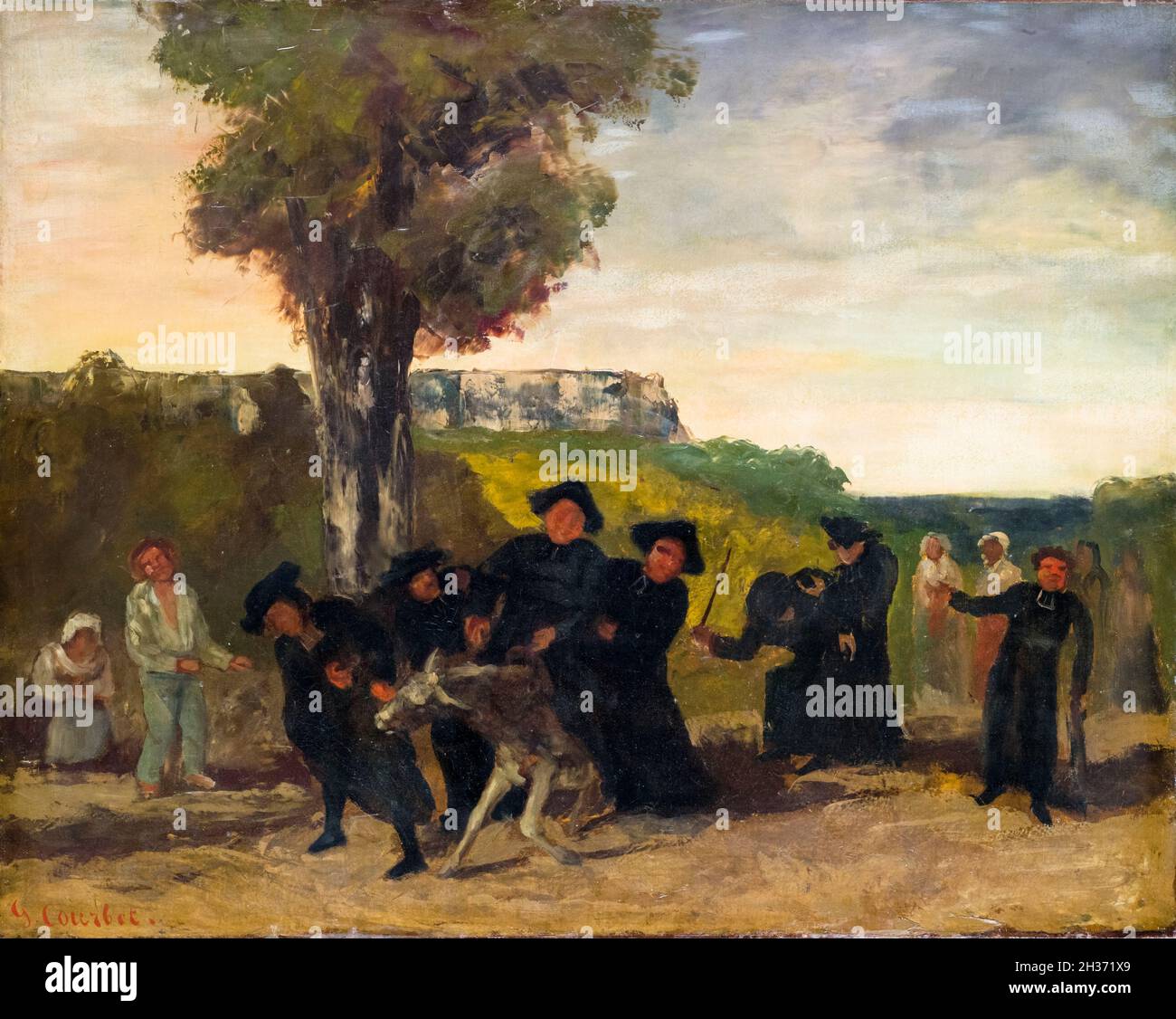 Gustave Courbet, The return from the meeting, painting, 1863 Stock Photo