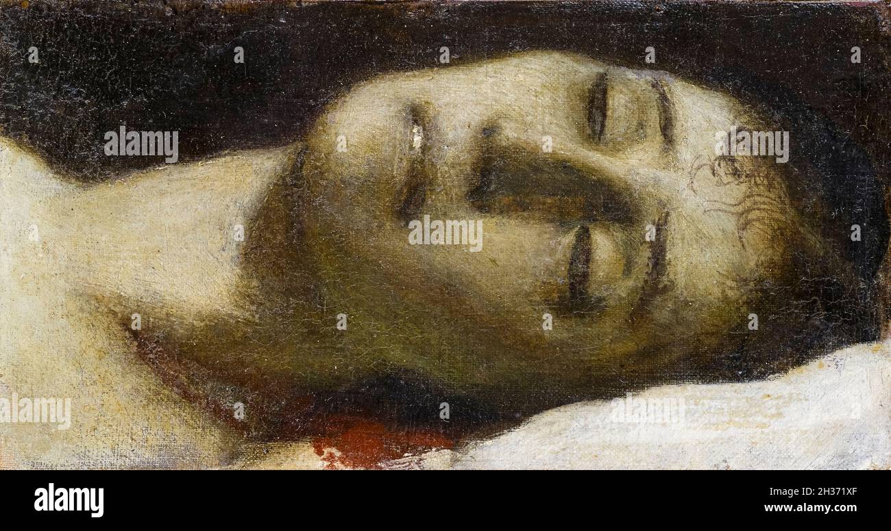 Arnold Bocklin, Head of a Dead Girl, painting, 1879 Stock Photo