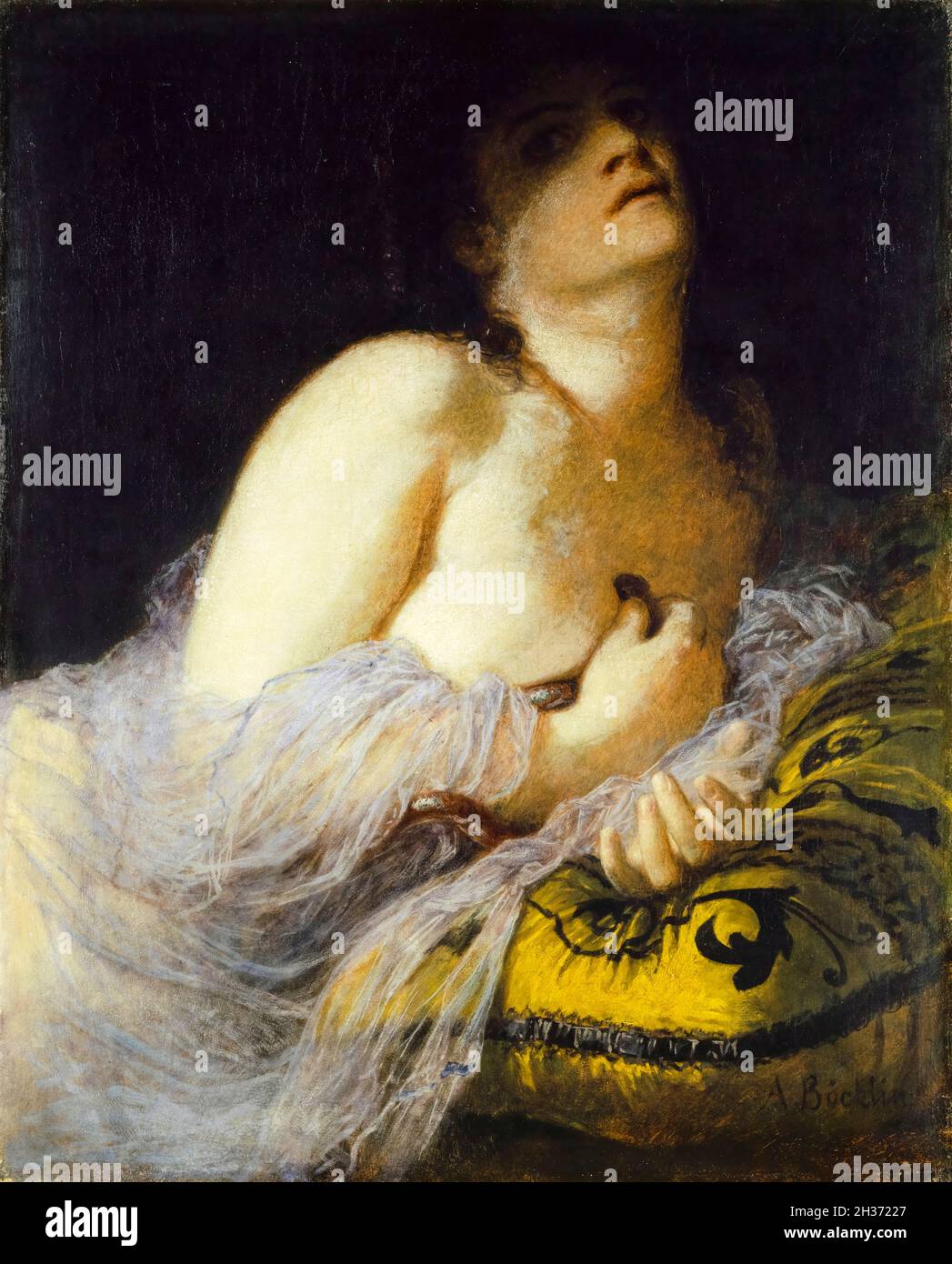 The Death of Cleopatra (first version), painting by Arnold Bocklin, 1872 Stock Photo
