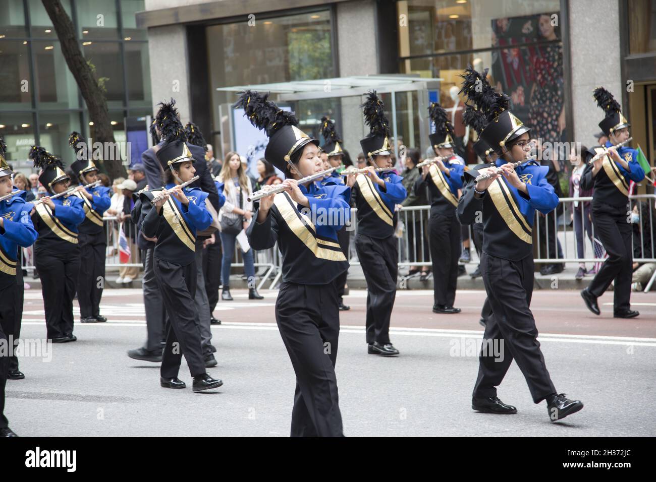 New York All-City High School Marching Band marches in the 2021