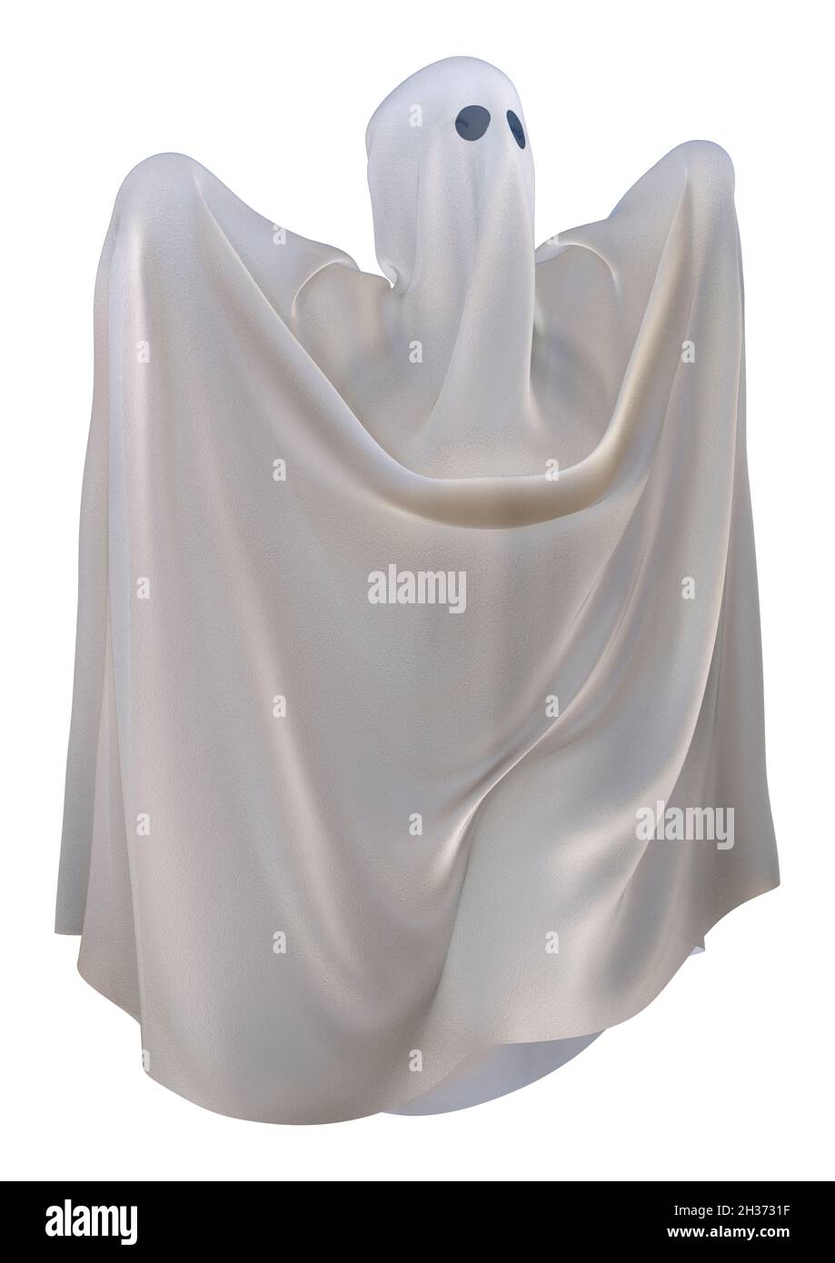 3D rendering of a halloween ghost isolated on white background Stock ...