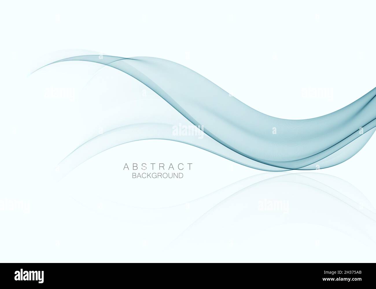 Abstract vector blue waves background.Transparent flow of smoky waves ...