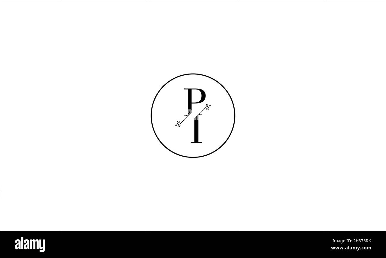 LETTERS PI LOGO DESIGN WITH NEGATIVE SPACE EFFECT FOR ILLUSTRATION USE