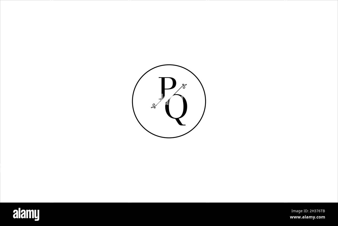 LETTERS PQ LOGO DESIGN WITH NEGATIVE SPACE EFFECT FOR ILLUSTRATION USE Stock Vector