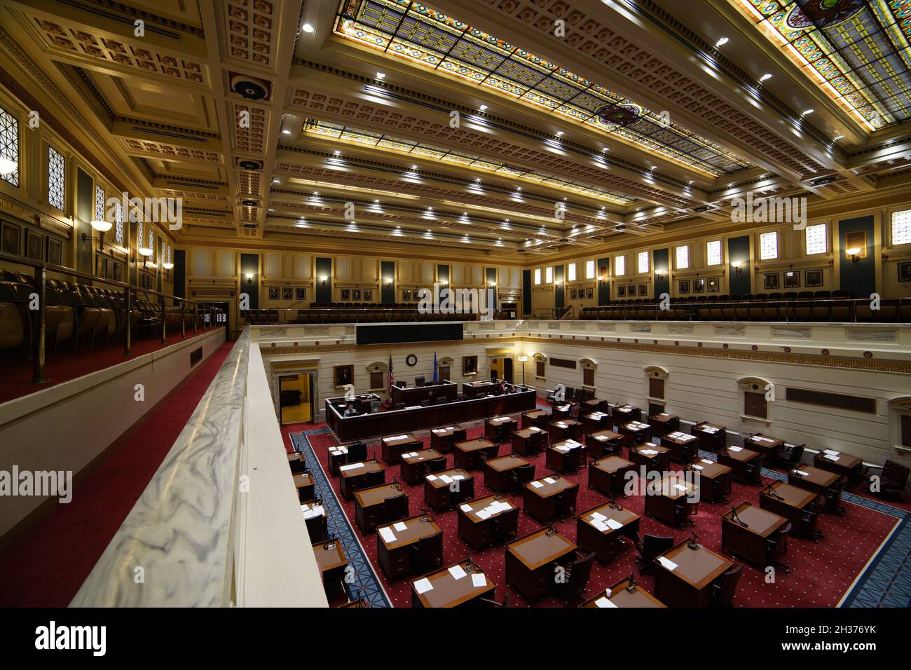 Hall of Kansas State Capitol building, Topeka, United States Stock Photo