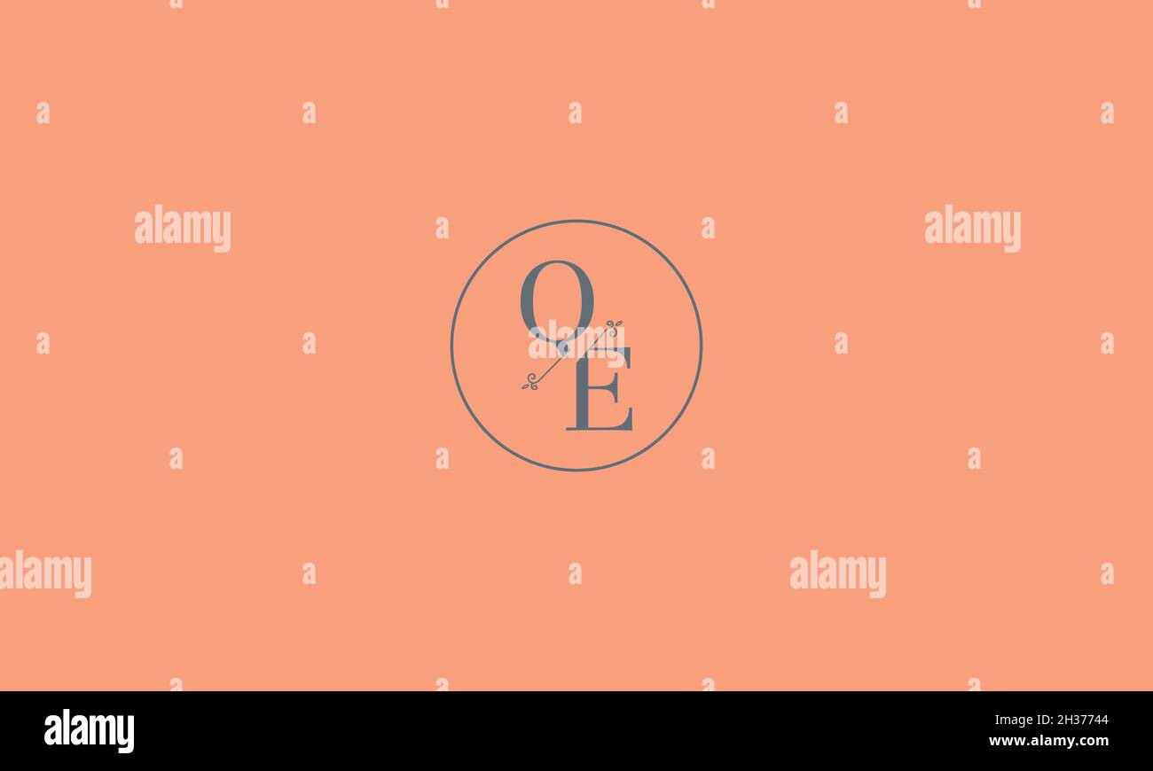 LETTERS QE LOGO DESIGN WITH NEGATIVE SPACE EFFECT FOR ILLUSTRATION USE Stock Vector