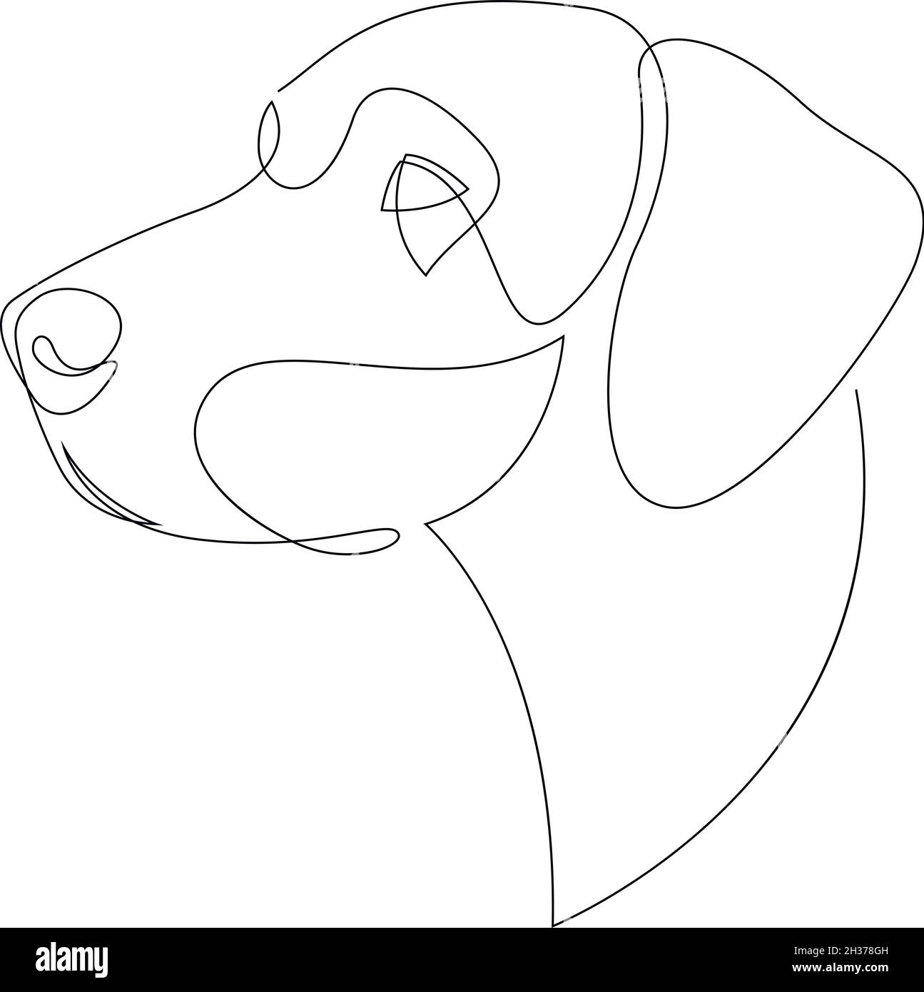 German Shorthaired Pointer vector Dog portrait. Continuous line. Dog one line drawing. Stock Vector