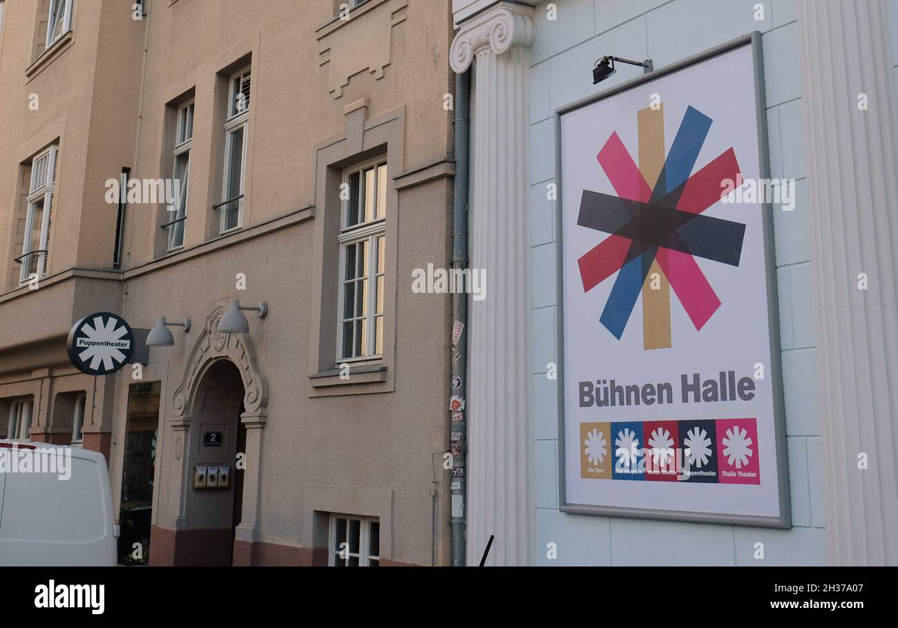 Halle, Germany. 26th Oct, 2021. The Bühnen Halle with the city's puppet ...