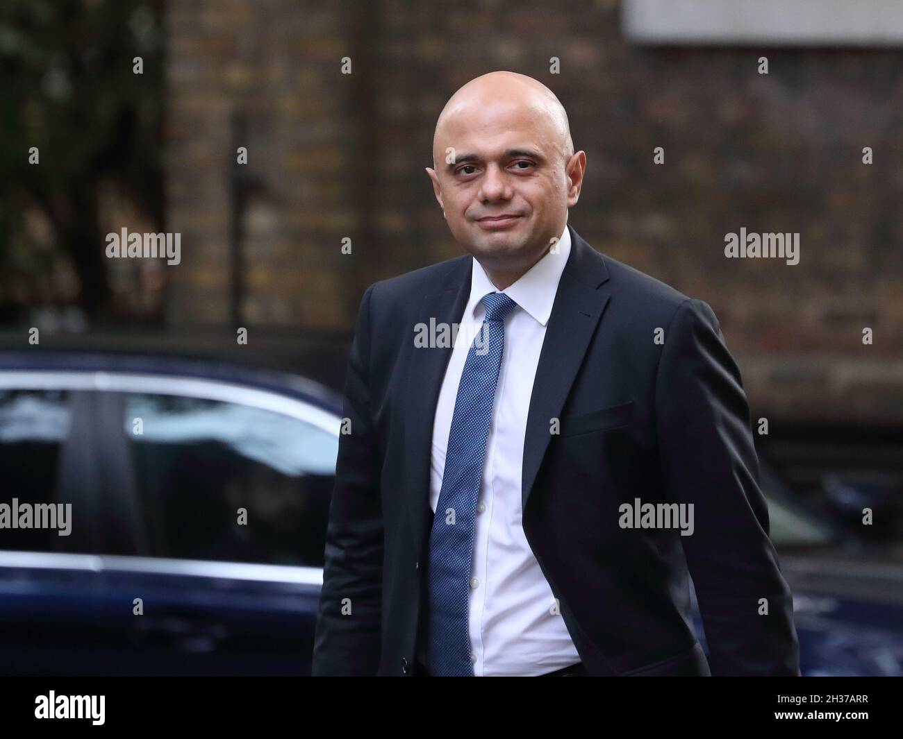 Health Secretary Sajid Javid arrives for a meeting at No 10 Downing Street, London, UK Stock Photo