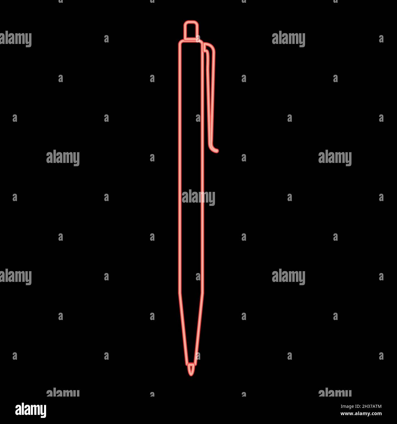 Neon pen red color vector illustration flat style light image Stock Vector