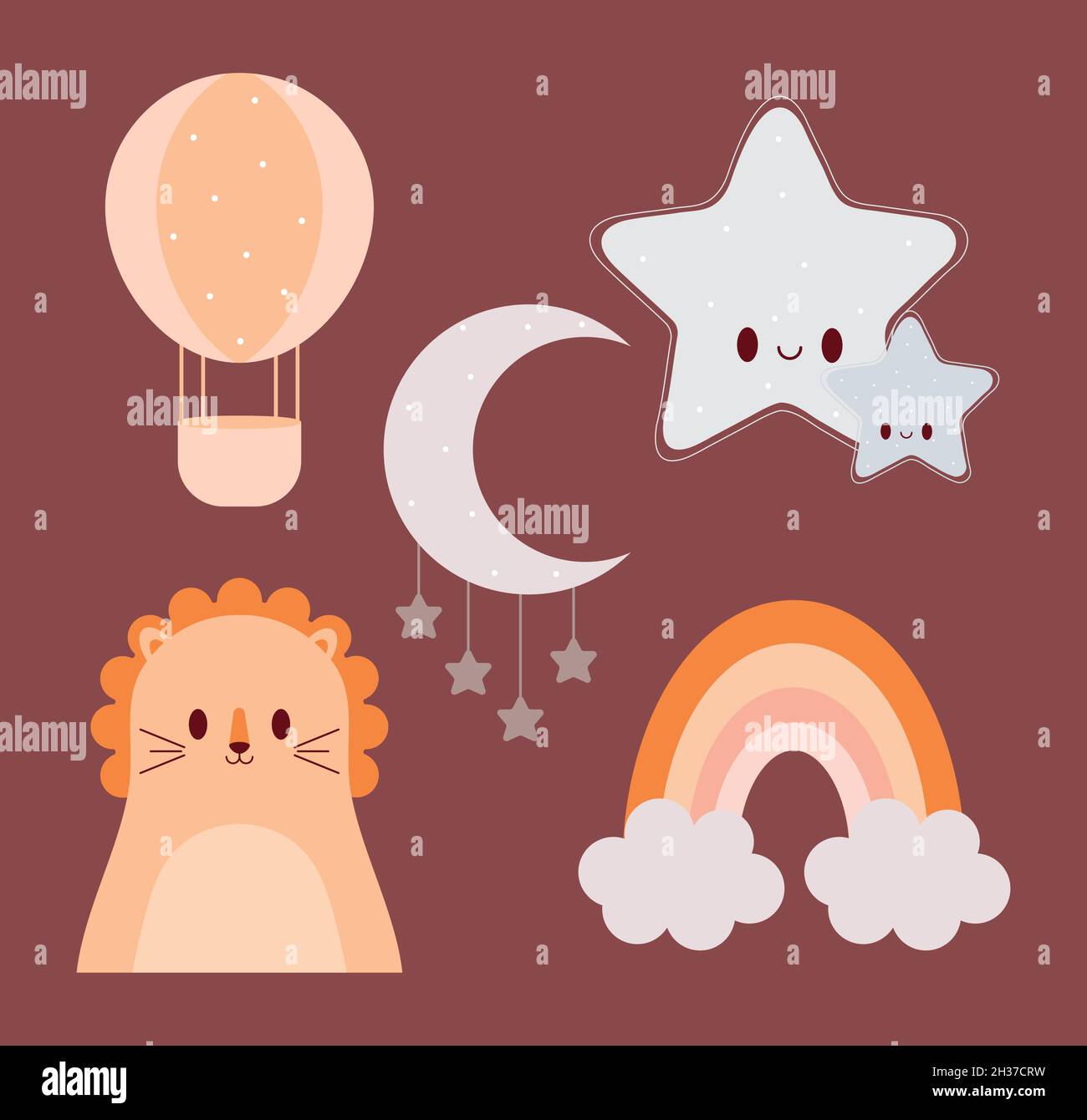 five nursery icons Stock Vector