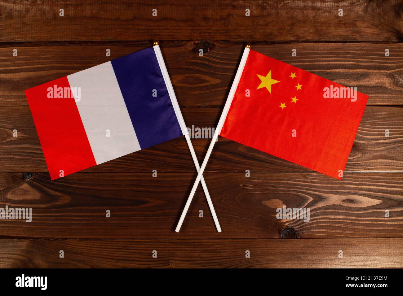 Flag Of France And Flag Of China Crossed With Each Other France Vs Flag Of France And Flag Of China Crossed With Each Other France Vs