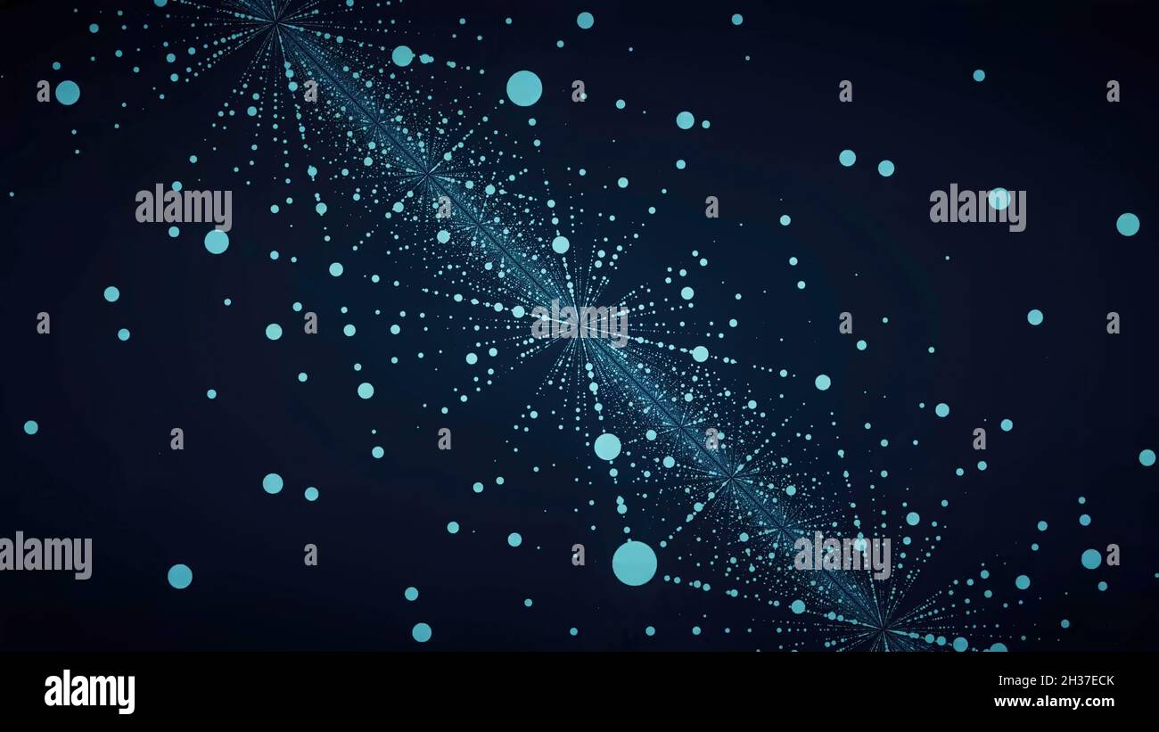 Abstract beautiful geometric background with moving dots. Plexus ...