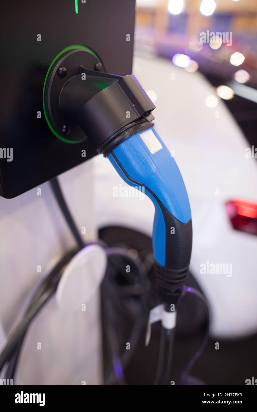 Close up shot of a charging plug for an electric car Stock Photo Alamy
