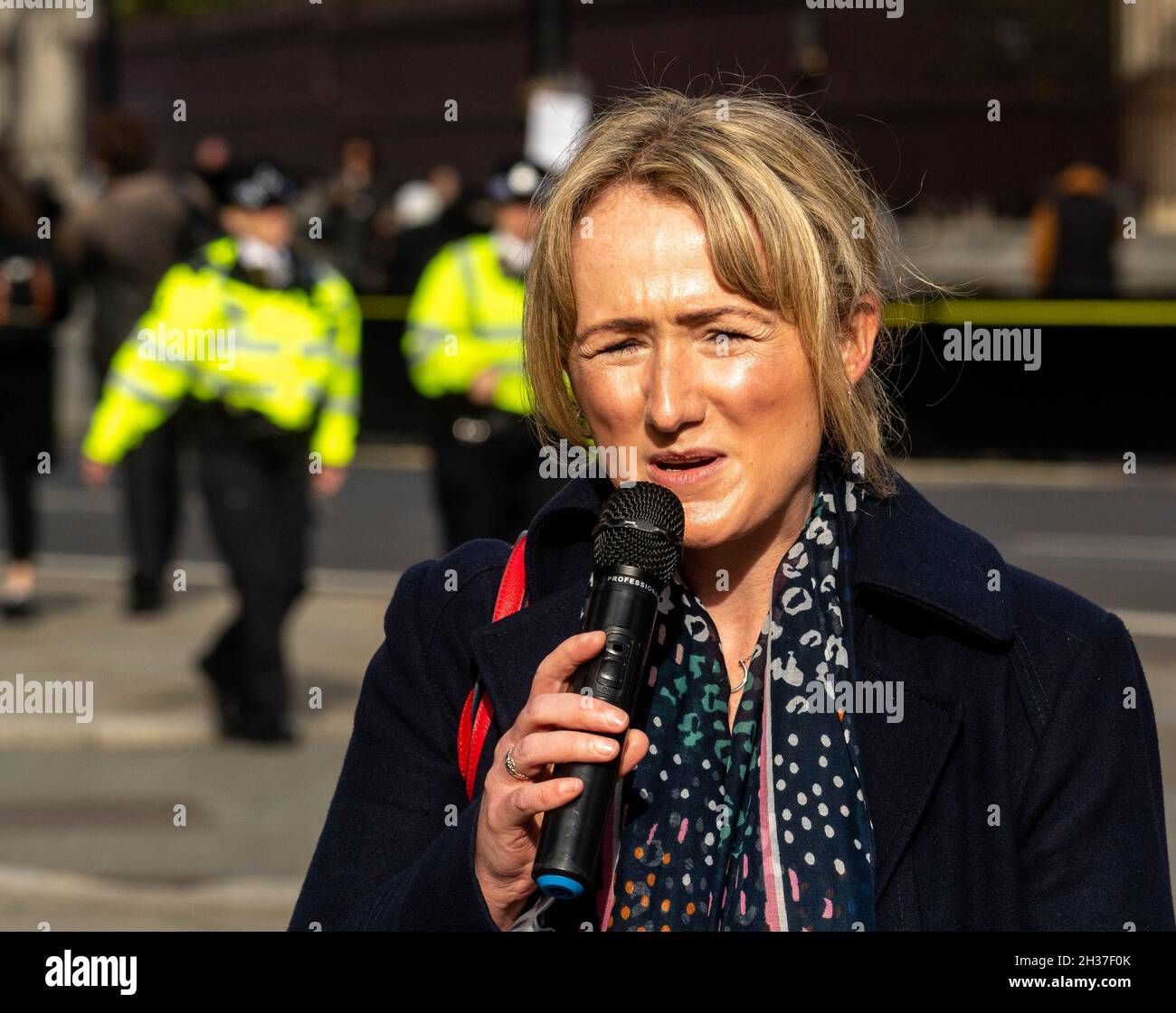London, UK. 26th Oct, 2021. 'Protect our NHS ' rally opposite the Houses of Parliament Pictured Rebecca Long-Bailey, Shadow Educaton Secretary, Credit: Ian Davidson/Alamy Live News Stock Photo
