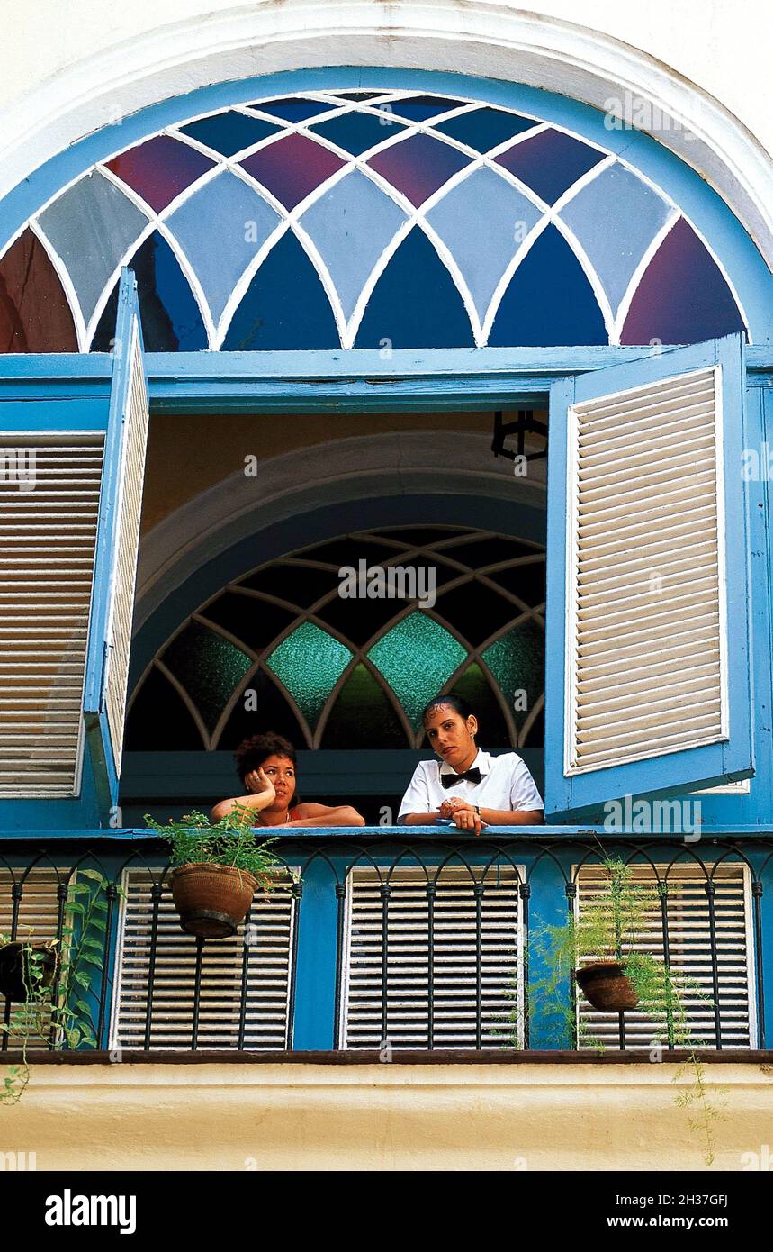 CUBA, HAVANA, CASA DE LOS MARQUESES DE AGUAS CLARAS, EL PATIO RESTAURANT Stock Photo