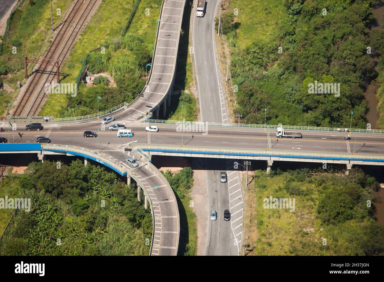 Aerial view of road and highway - bridge Stock Photo - Alamy