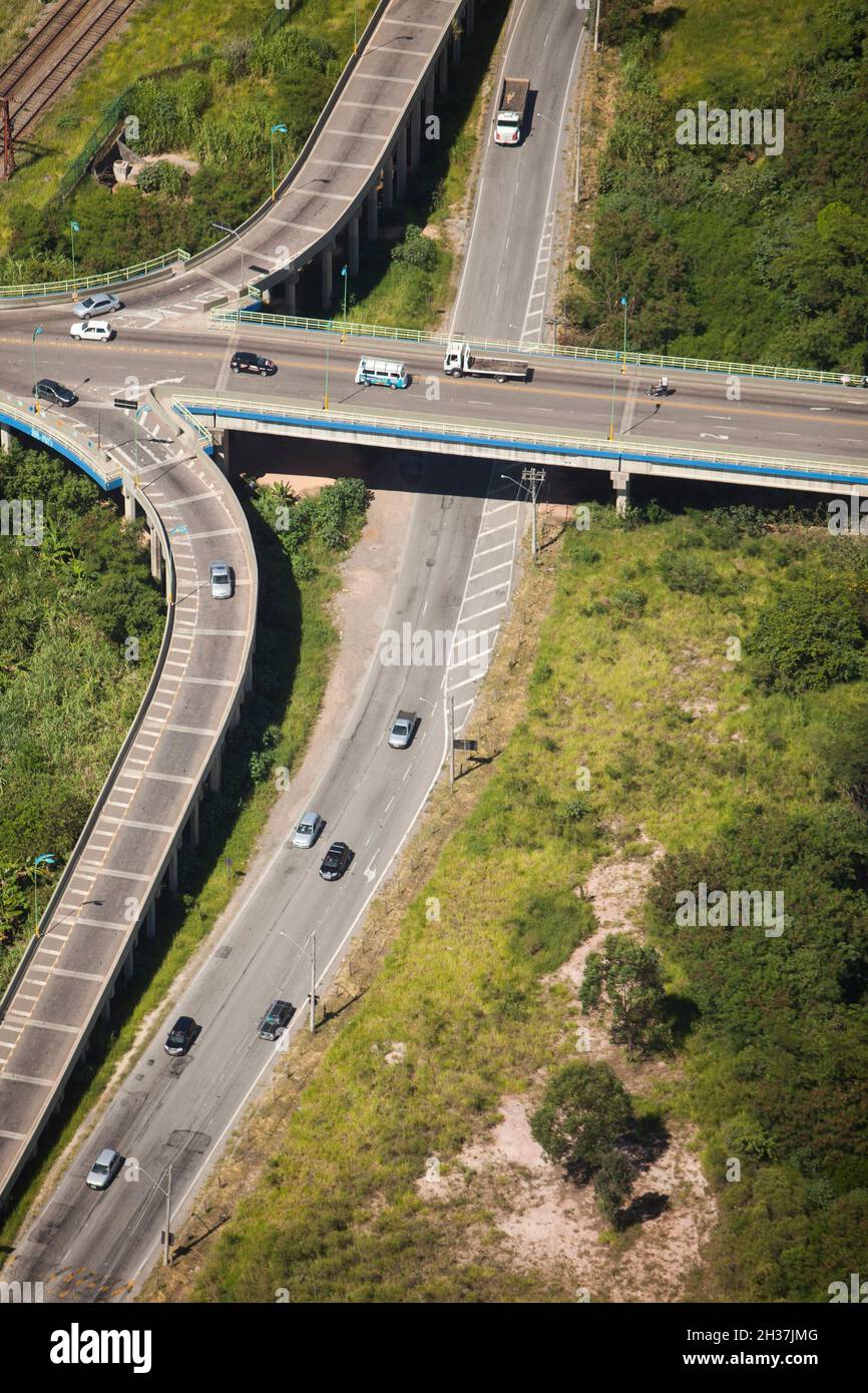 Aerial view of road and highway - bridge Stock Photo - Alamy