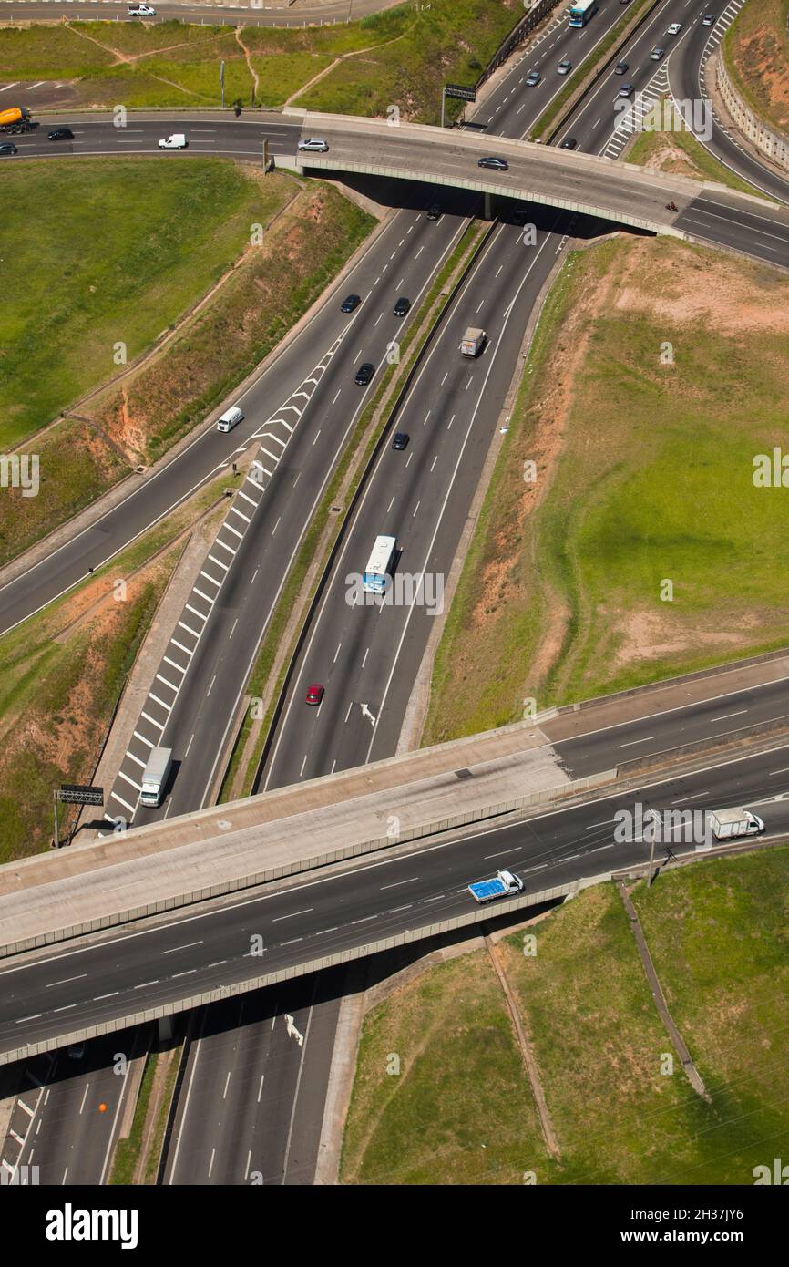 Aerial view of road and highway - bridge Stock Photo - Alamy