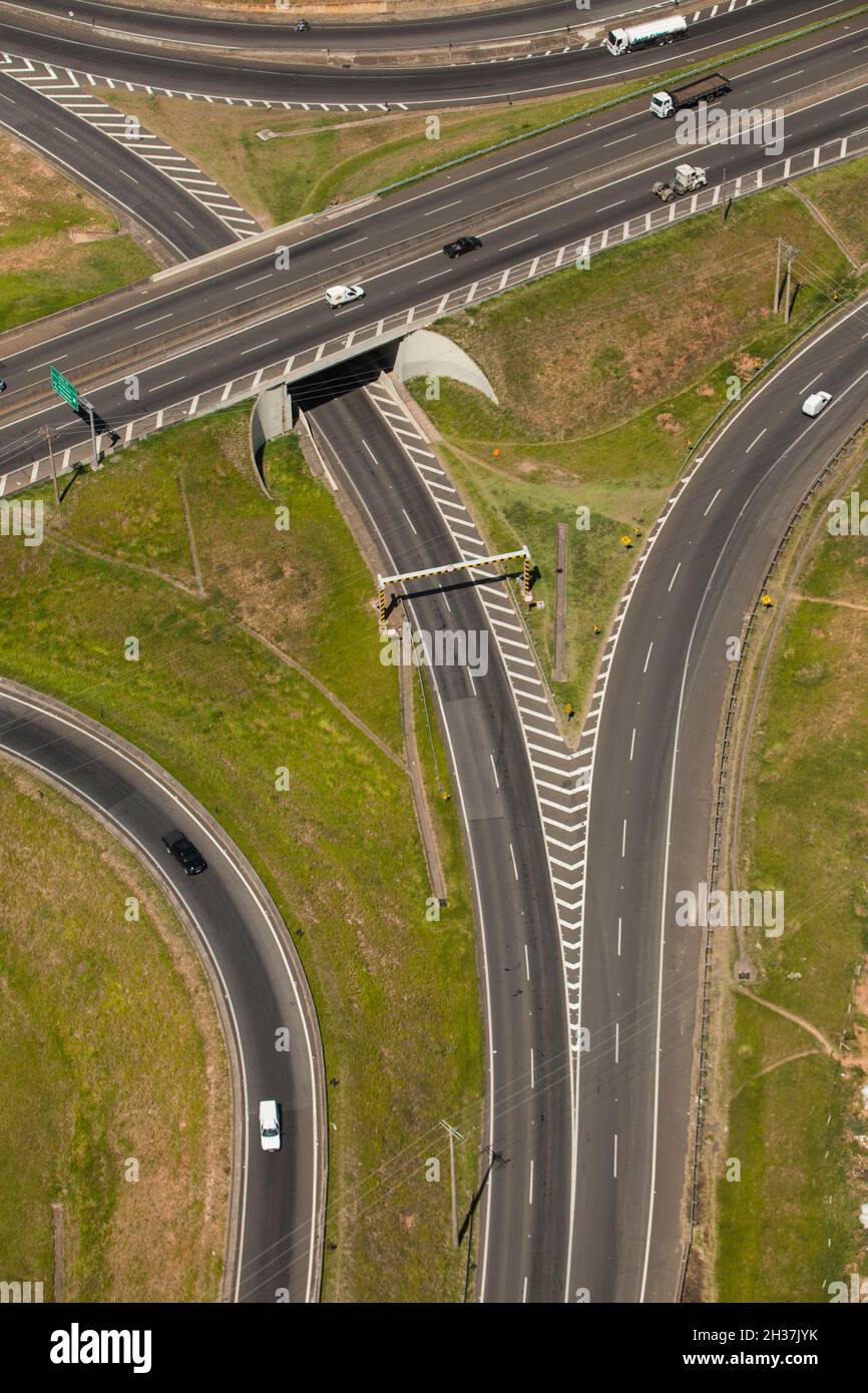 Aerial view of road and highway - bridge Stock Photo - Alamy