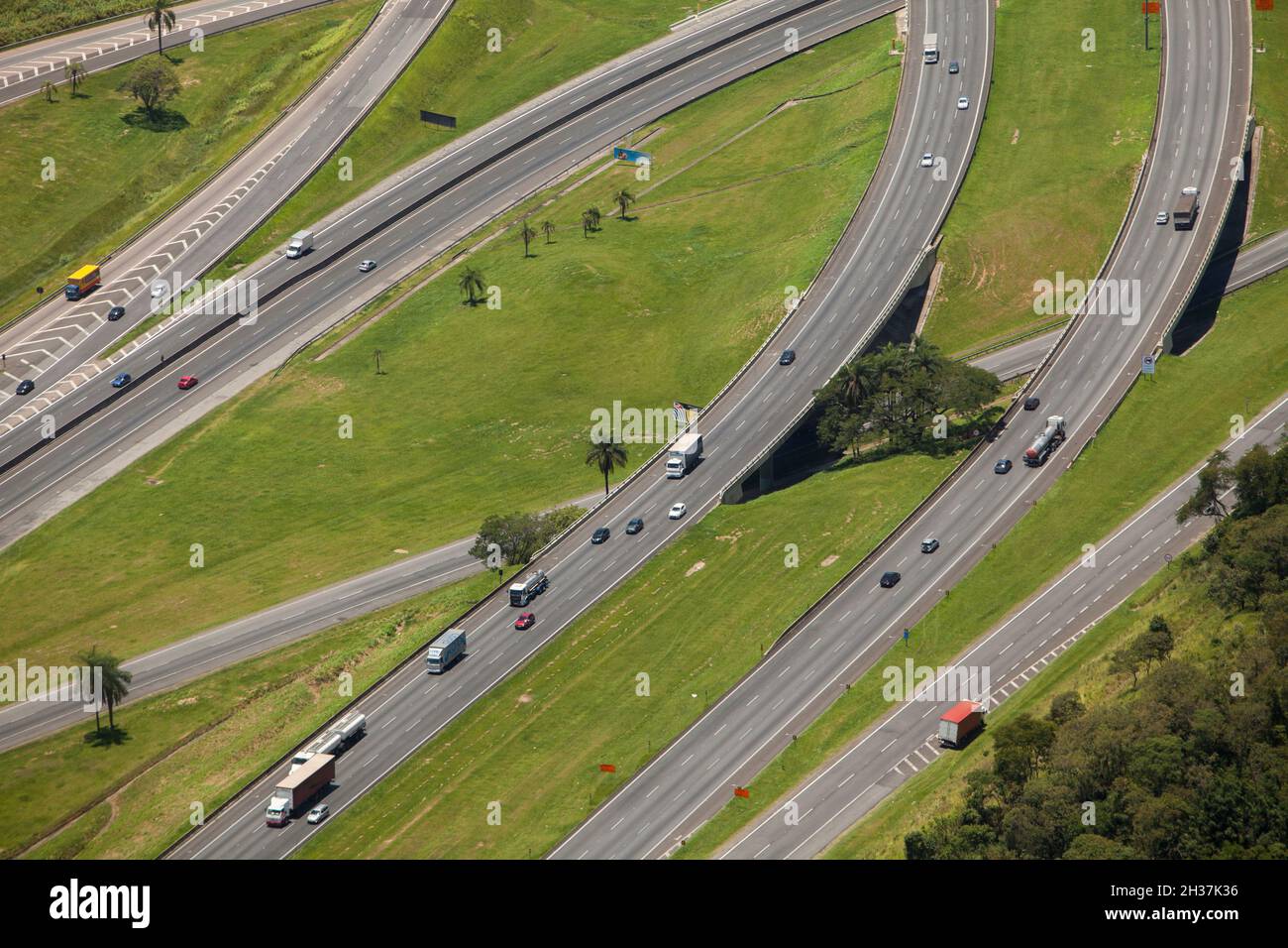 Aerial view of road and highway - bridge Stock Photo - Alamy