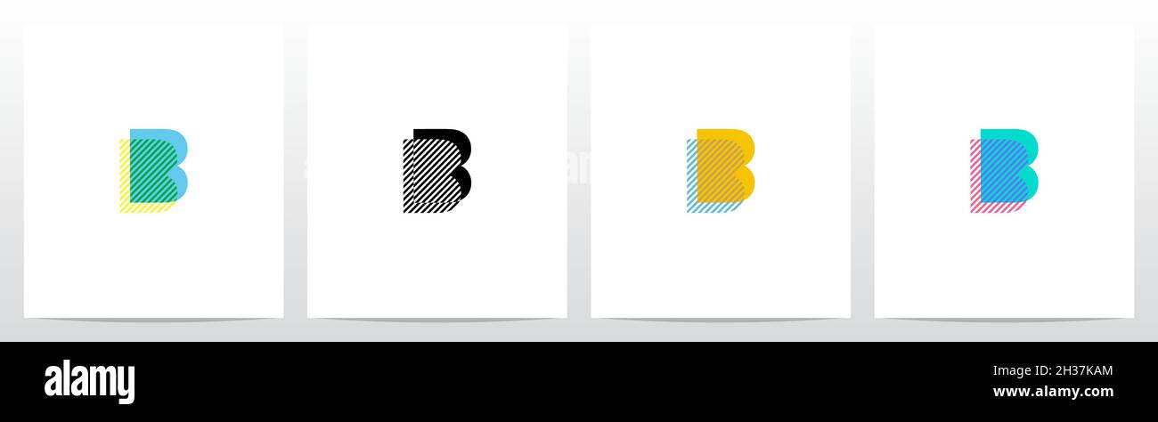 Stripes On The Foreground Letter Logo Design B Stock Vector