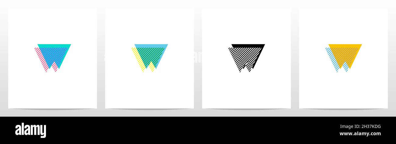 Stripes On The Foreground Letter Logo Design W Stock Vector