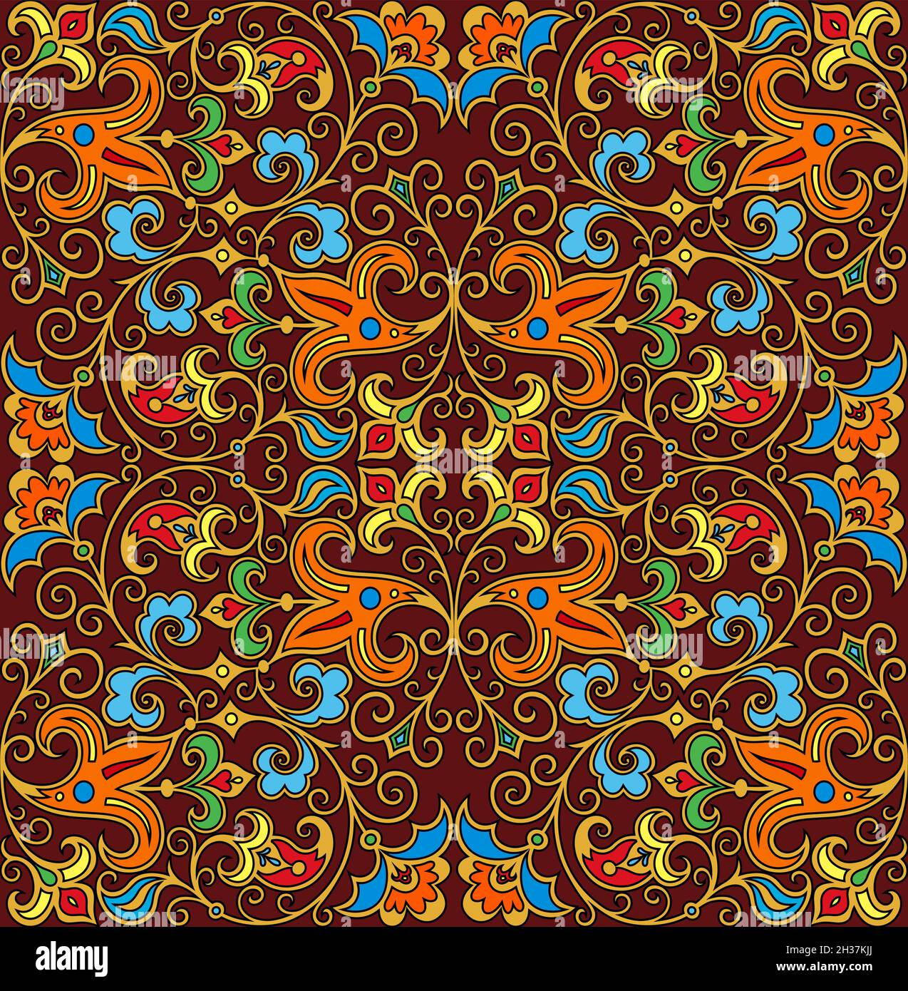 Vector abstract ethnic nature hand drawn ornamental background Stock ...