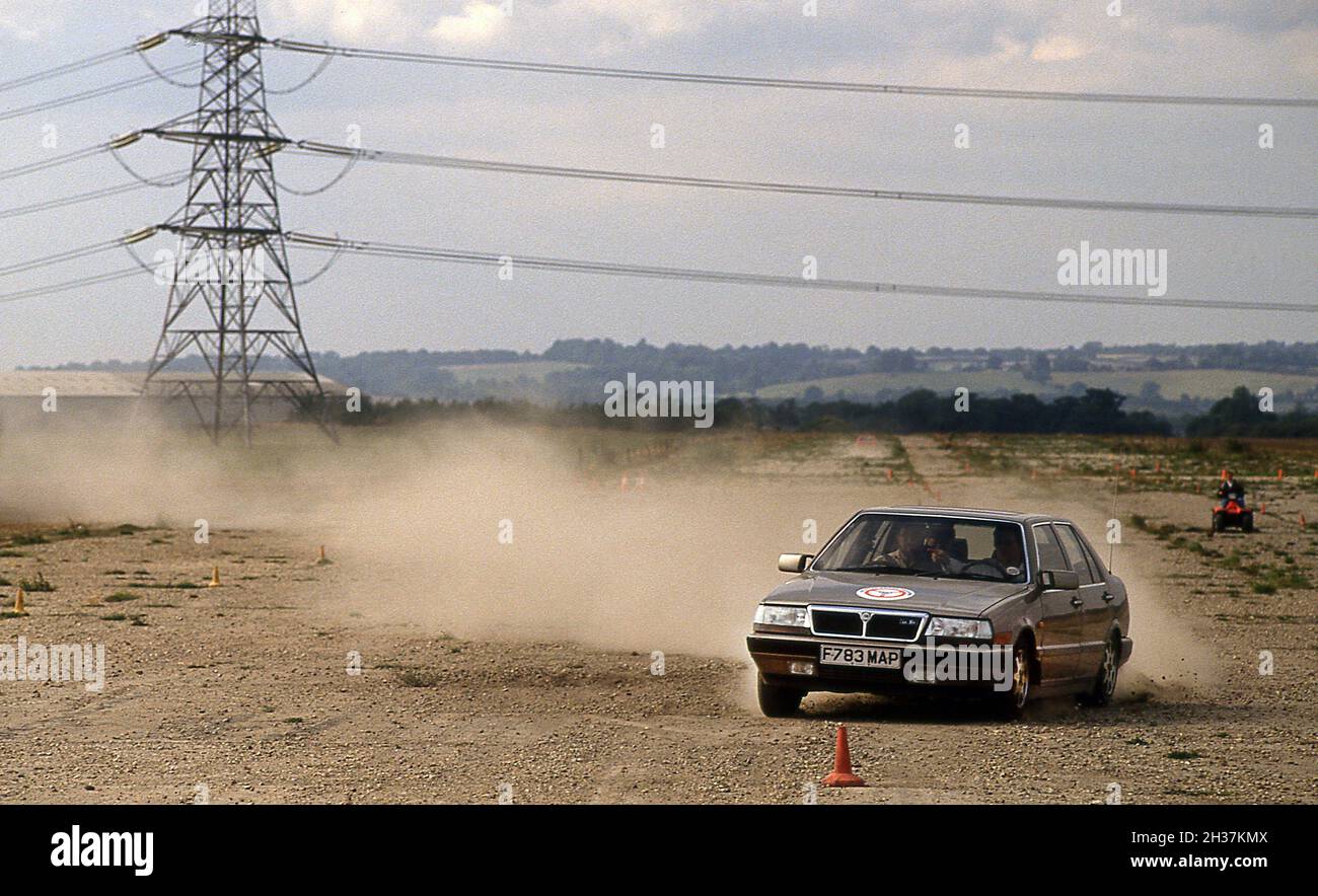 Lancia Advance Drivers course with Pentti Airikkala 8/1990 Stock Photo