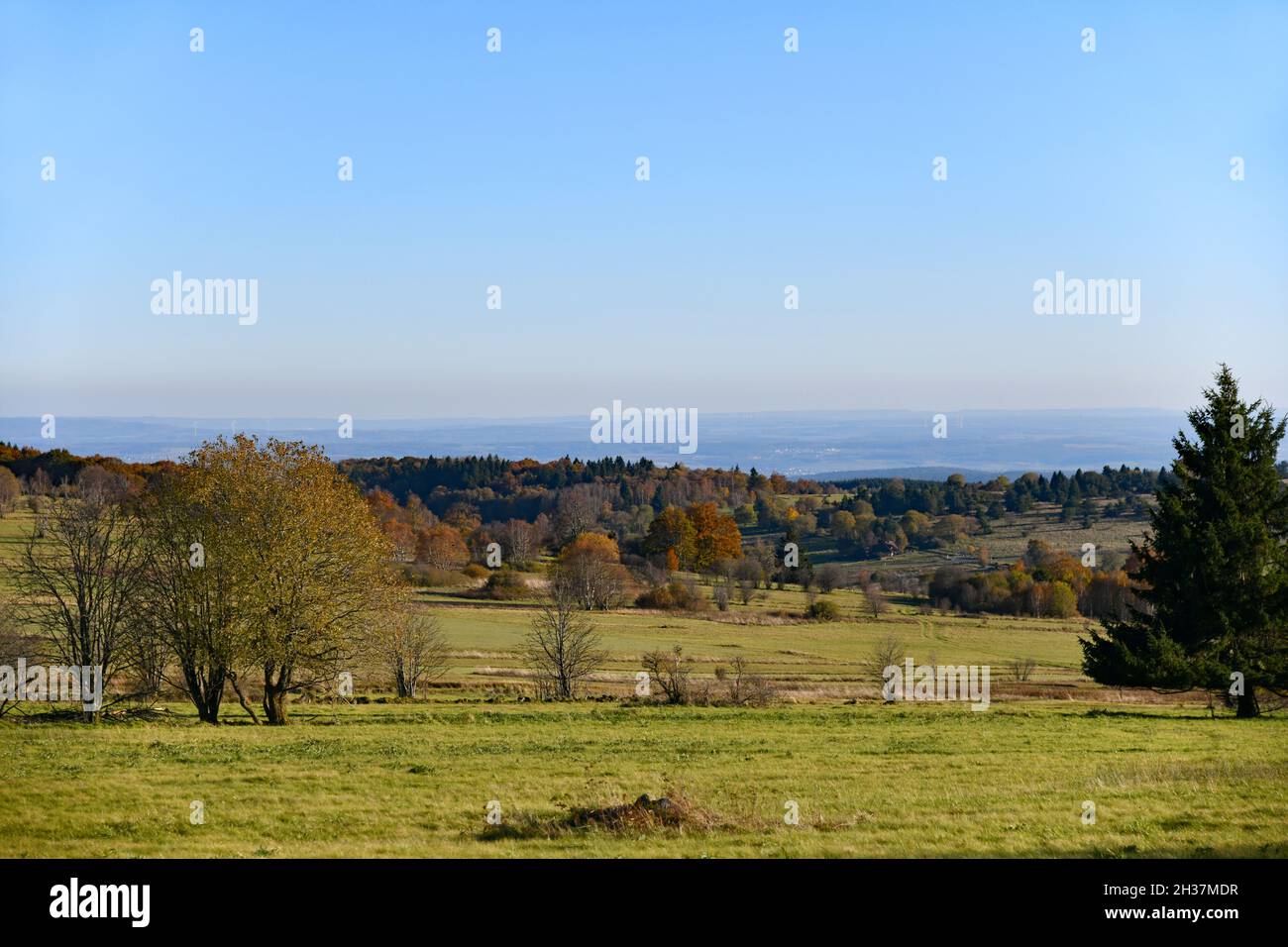 View of the autumnal Rhön Stock Photo