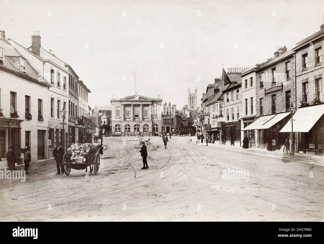 Late 19th or early 20th century vintage photograph: High Street, Andover,  Hampshire Stock Photo