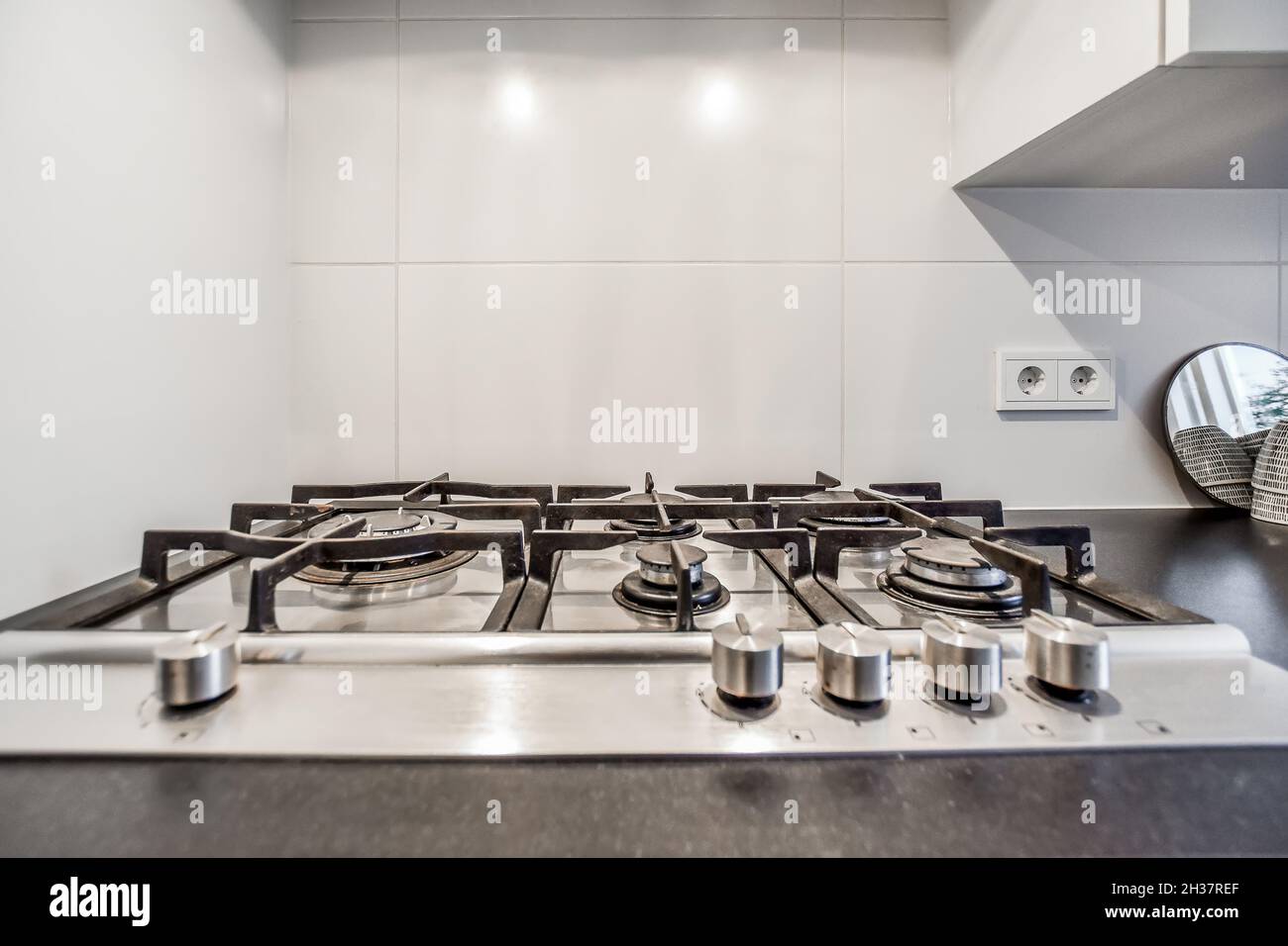 Beautiful and elegant gas stove in the kitchen Stock Photo Alamy