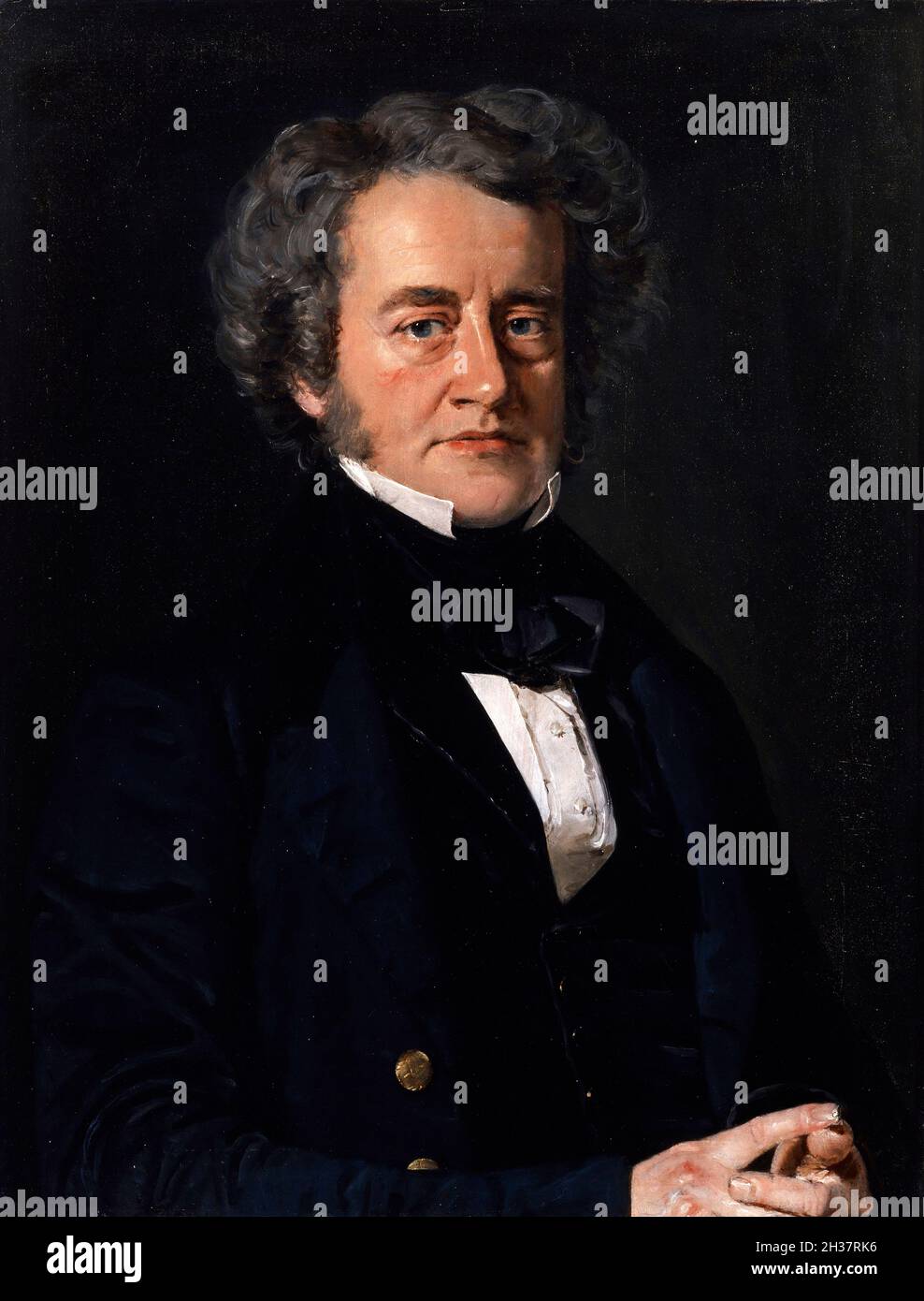 John Herschel. Portrait of Sir John Frederick William Herschel (1792-1871) by Christian Albrecht Jensen, oil on canvas, 1843 Stock Photo