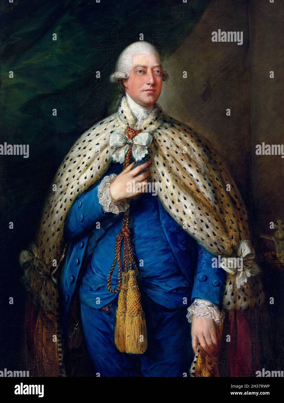 George III (1738–1820). Portrait of King George III, painting by Thomas Gainsborough,(1727-1788), 1785 Stock Photo