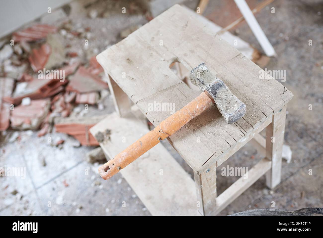 Construction hammer in a house under construction Stock Photo Alamy