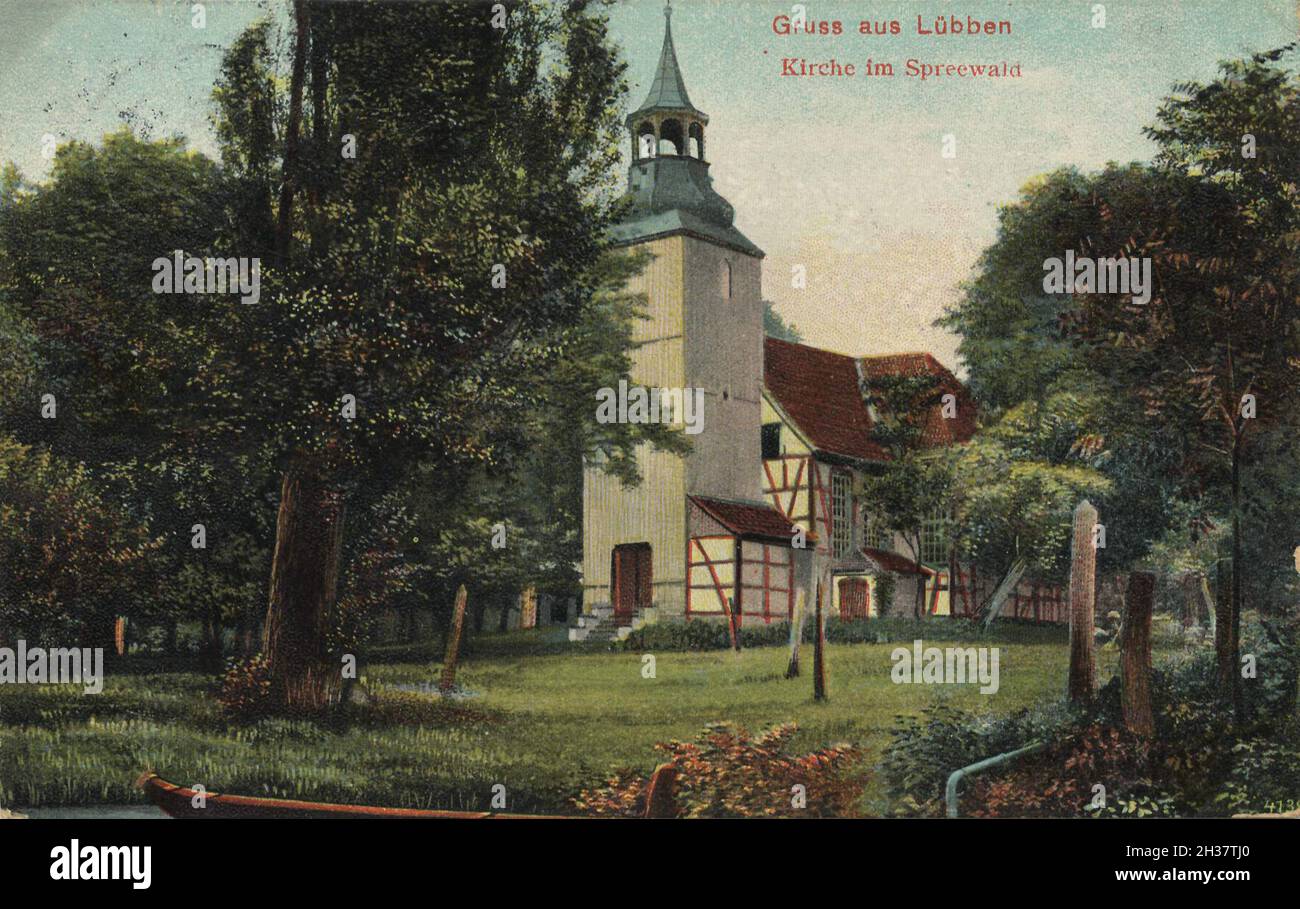 Lübben im Spreewald, Landkreis Dahme-Spreewald, Brandenburg, Deutschland, Ansicht von ca 1910, digitale Reproduktion einer gemeinfreien Postkarte Stock Photo
