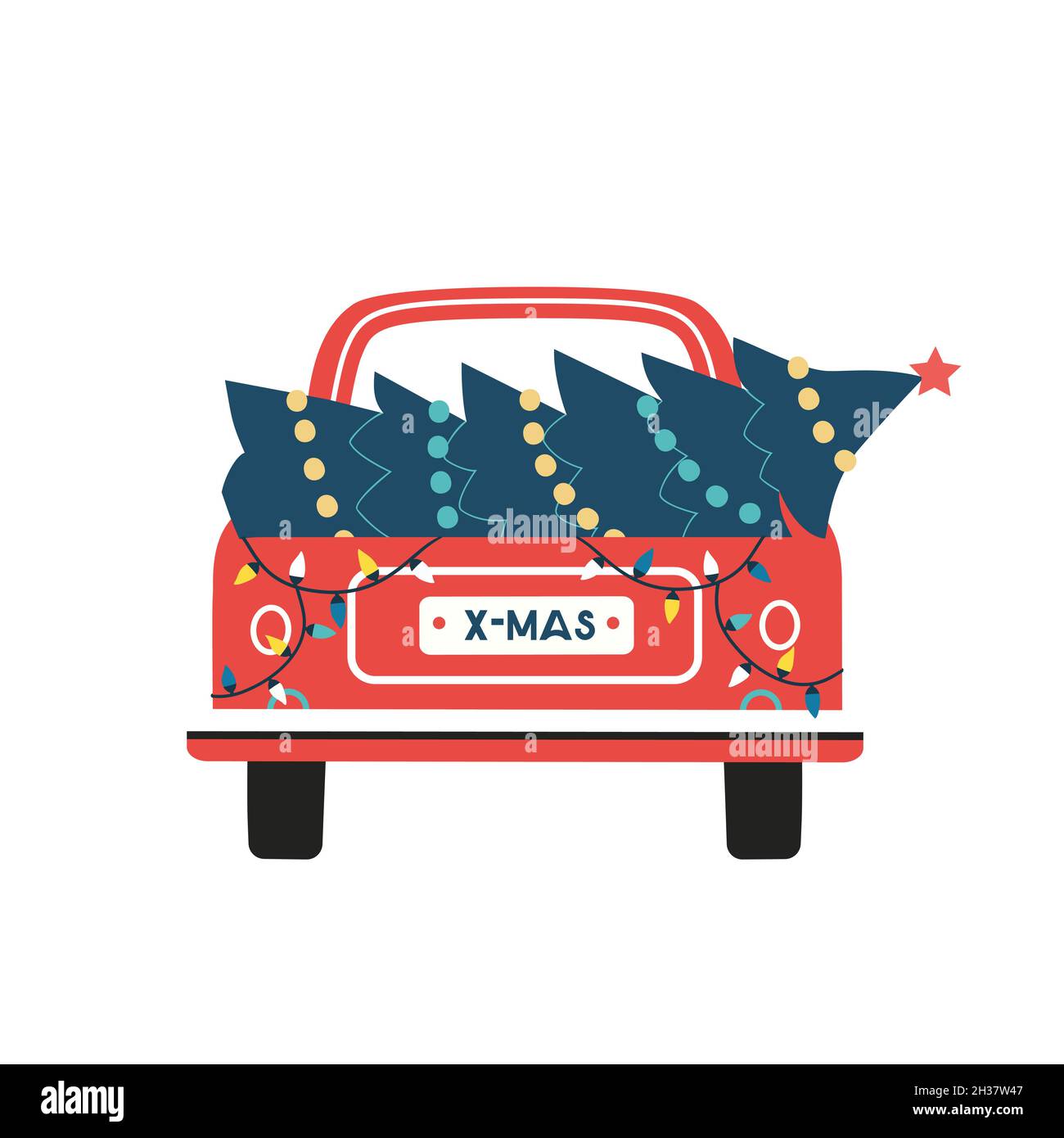 Christmas Tree pickup truck delivery Stock Vector Image & Art Alamy