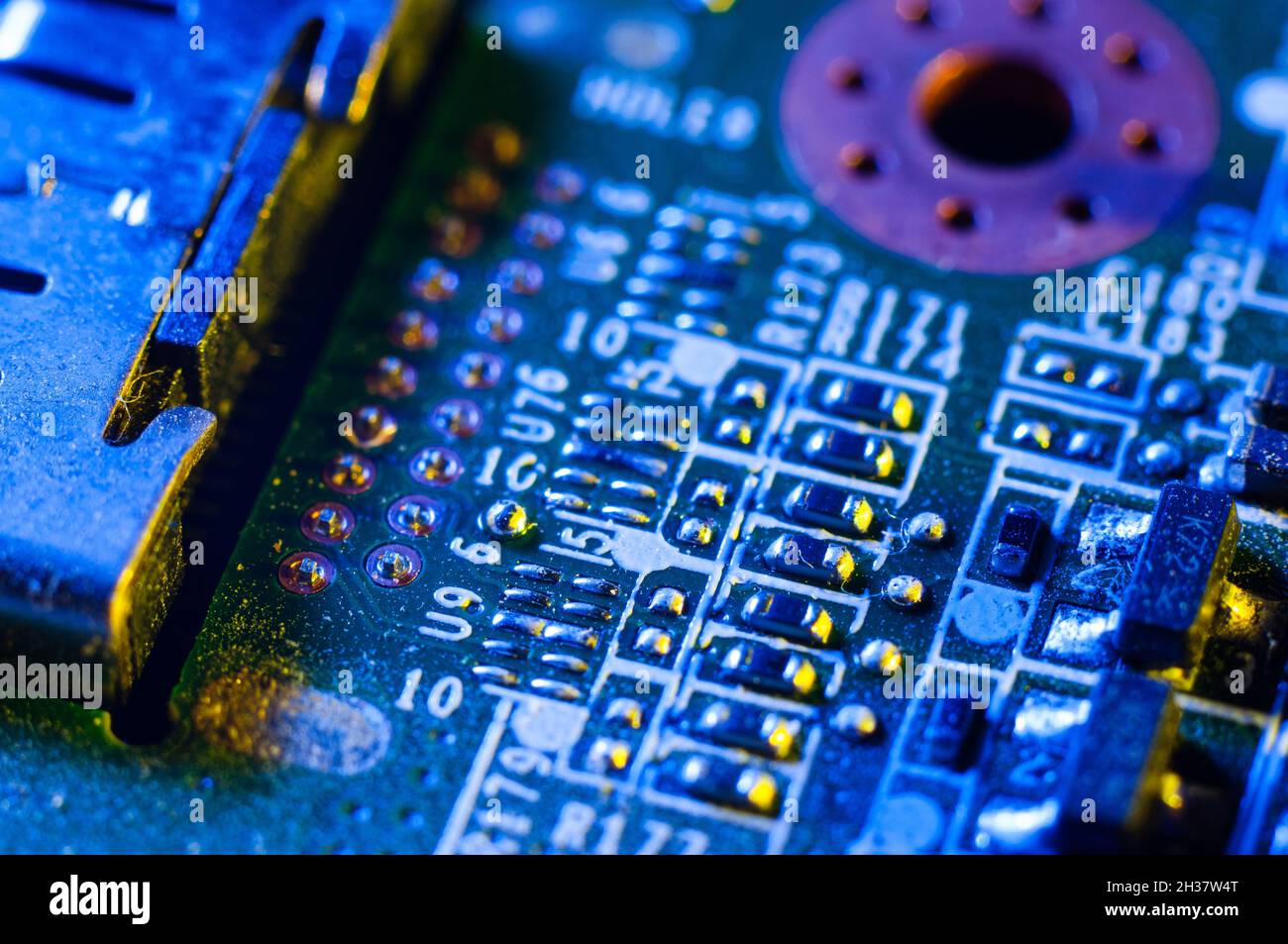 Electronic circuit board close up in macro photography Stock Photo - Alamy