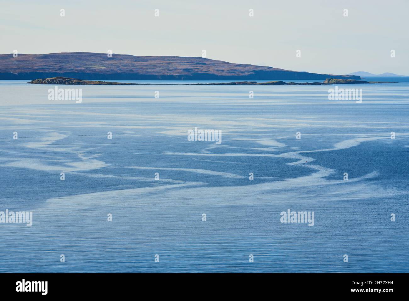 Looking at the Ascrib Islands, from Uig. Stock Photo