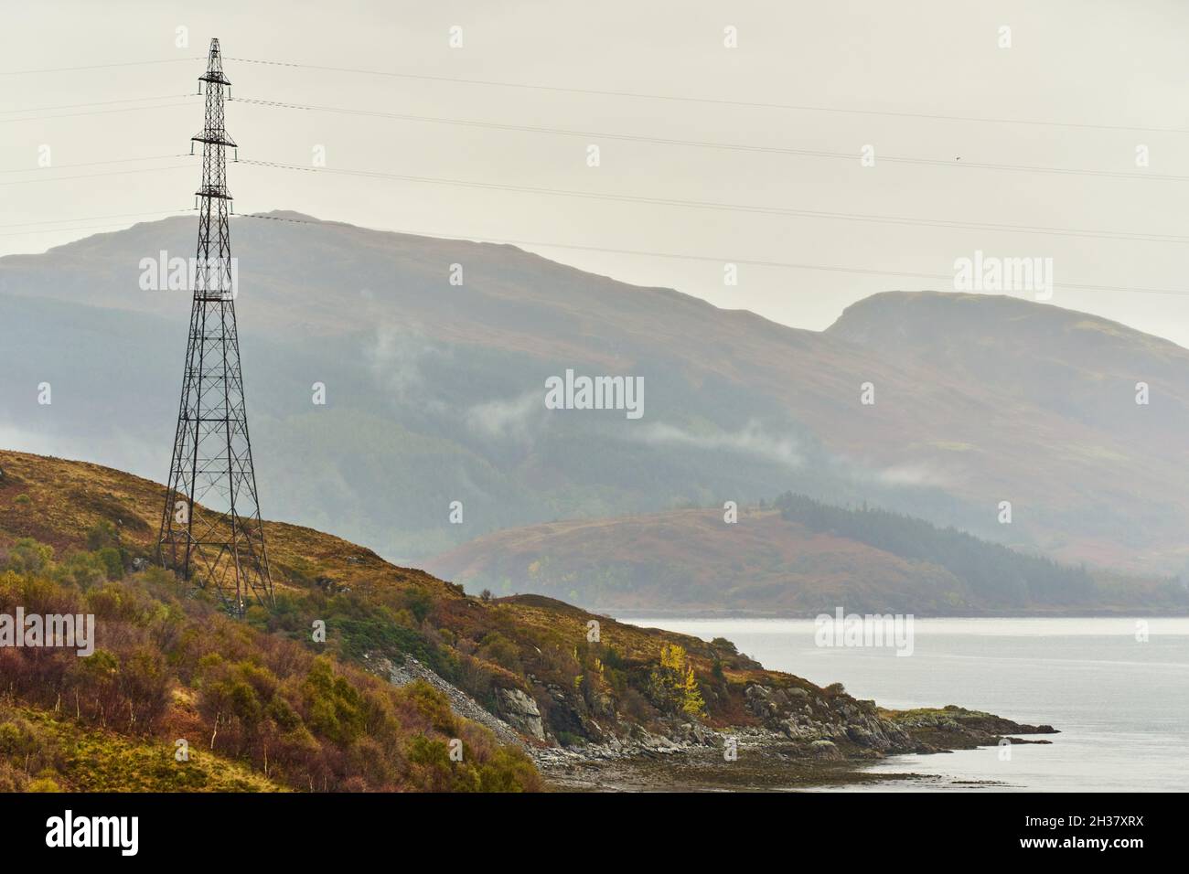 The view north from Kyle Rhea towards Loch Alsh. Stock Photo