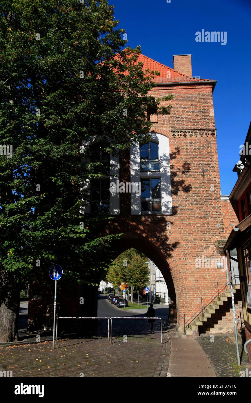 Kniepertor, town gate, Hanseatic city Stralsund, Mecklenburg Western Pomerania, Germany, Europe Stock Photo