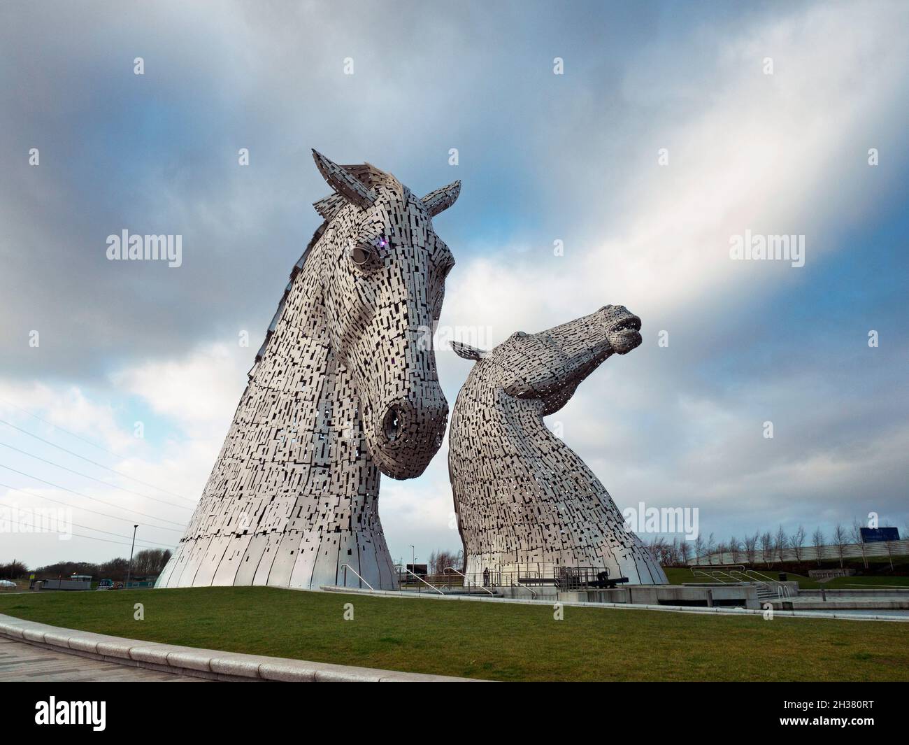 The Kelpies in the Helix Park, Falkirk Stock Photo