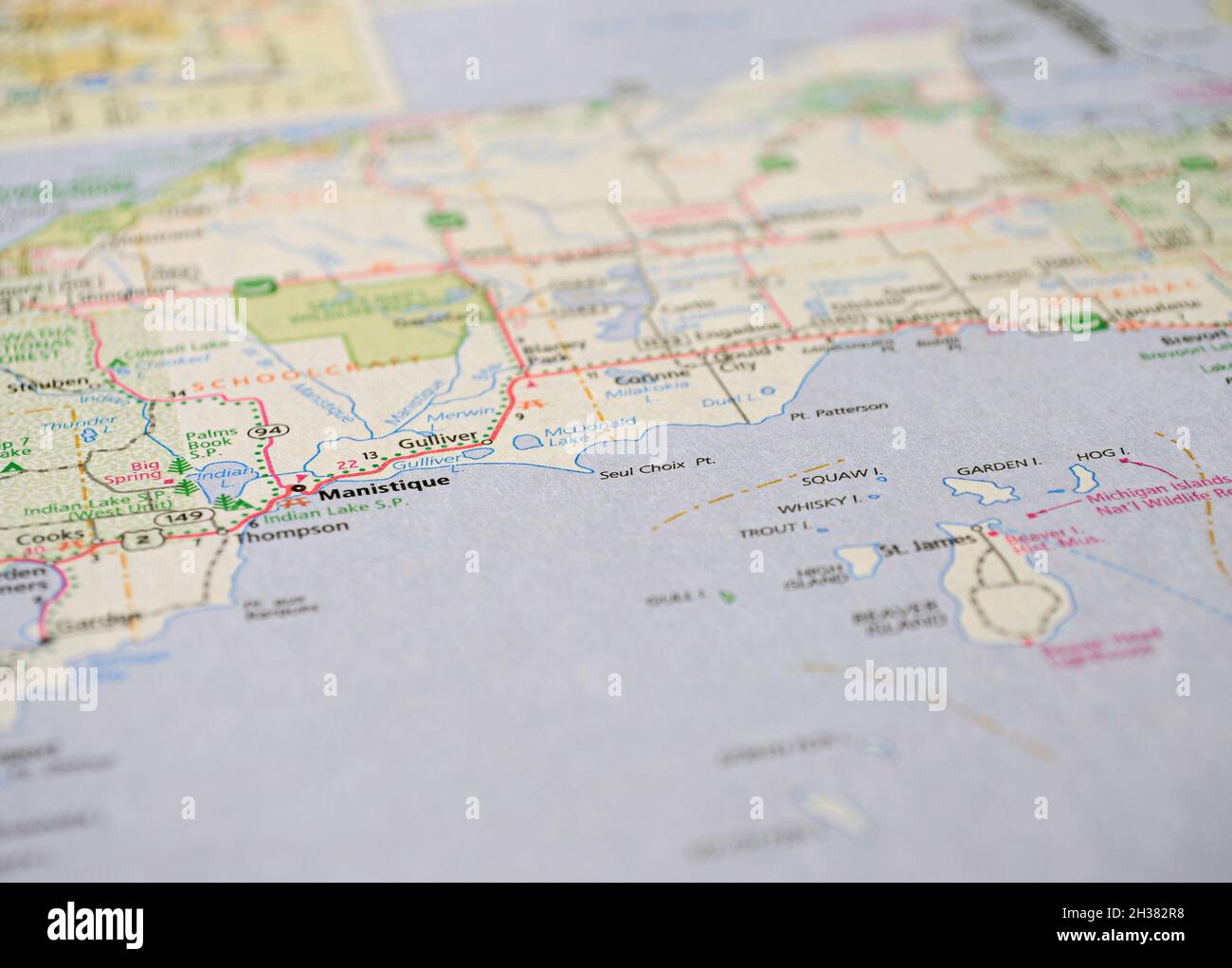 Map Of Manistique Michigan Map Of Manistique Michigan Hi-Res Stock Photography And Images - Alamy