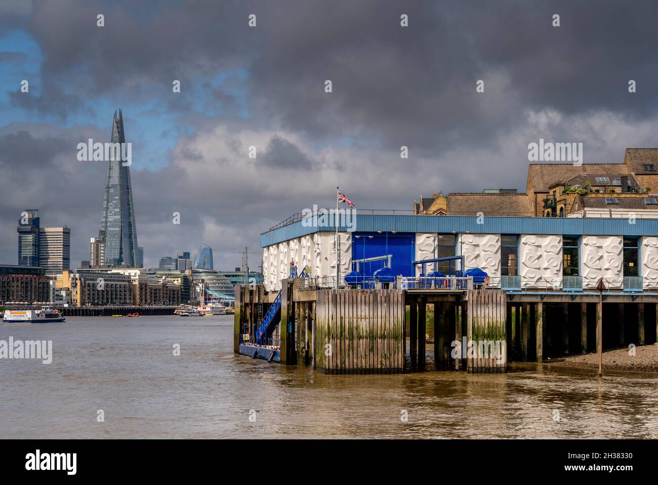 Wapping Police Boatyard, River Thames, London, UK. Stock Photo