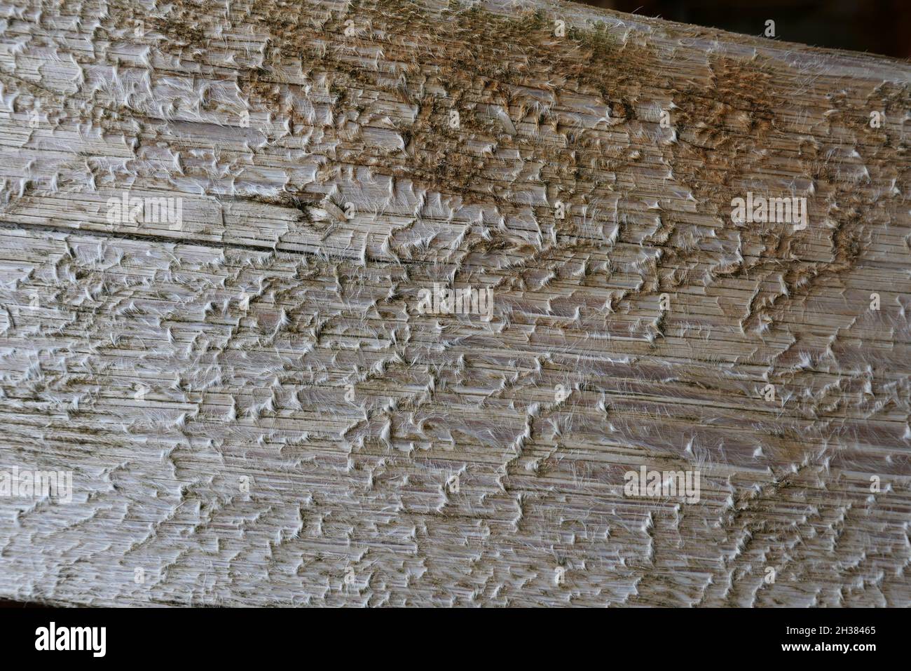 Full frame background image of peeling rusting paint on wood Stock Photo