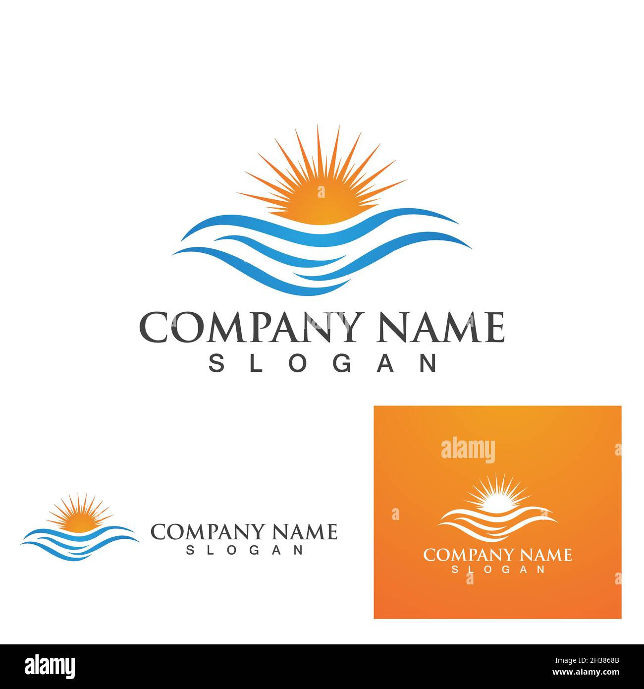 Sun and wave logo Vector illustration Icon Stock Vector Image & Art - Alamy