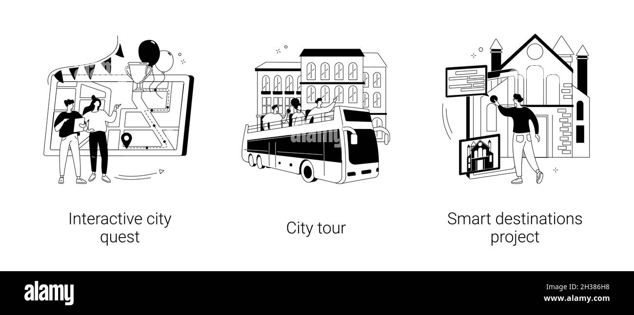 Sightseeing abstract concept vector illustrations. Stock Vector